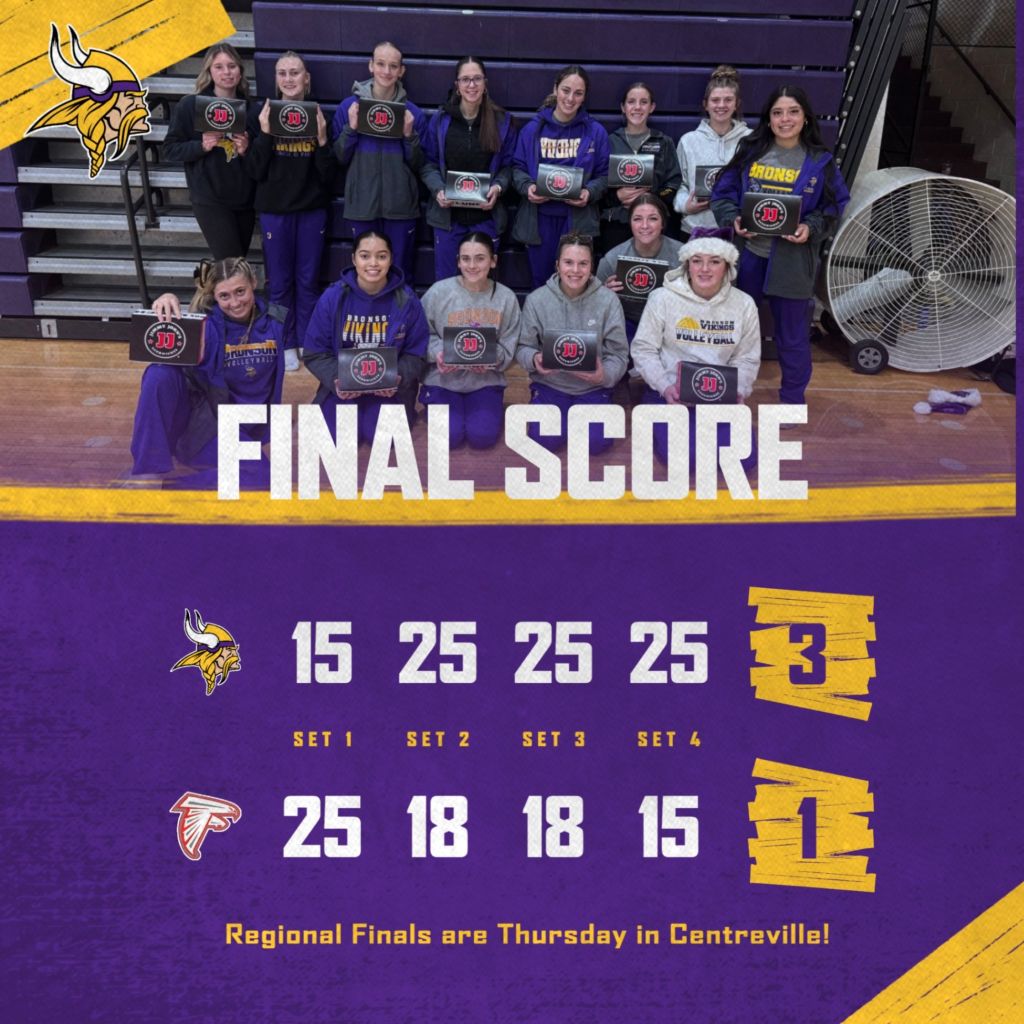 Bronson tops Constantine in D-3 volleyball Regional semis